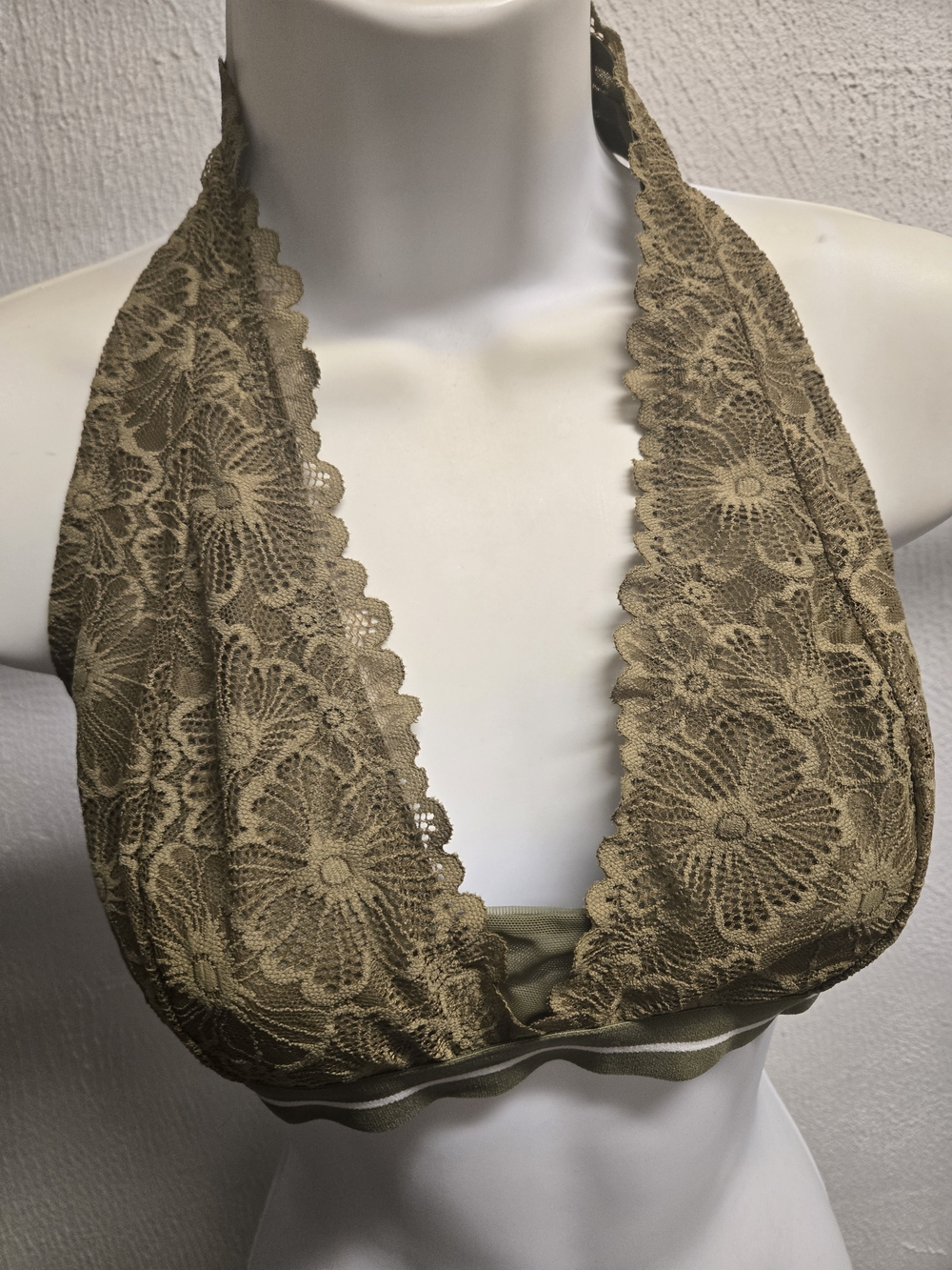 Colsie Olive Green Lace Halter Bralette